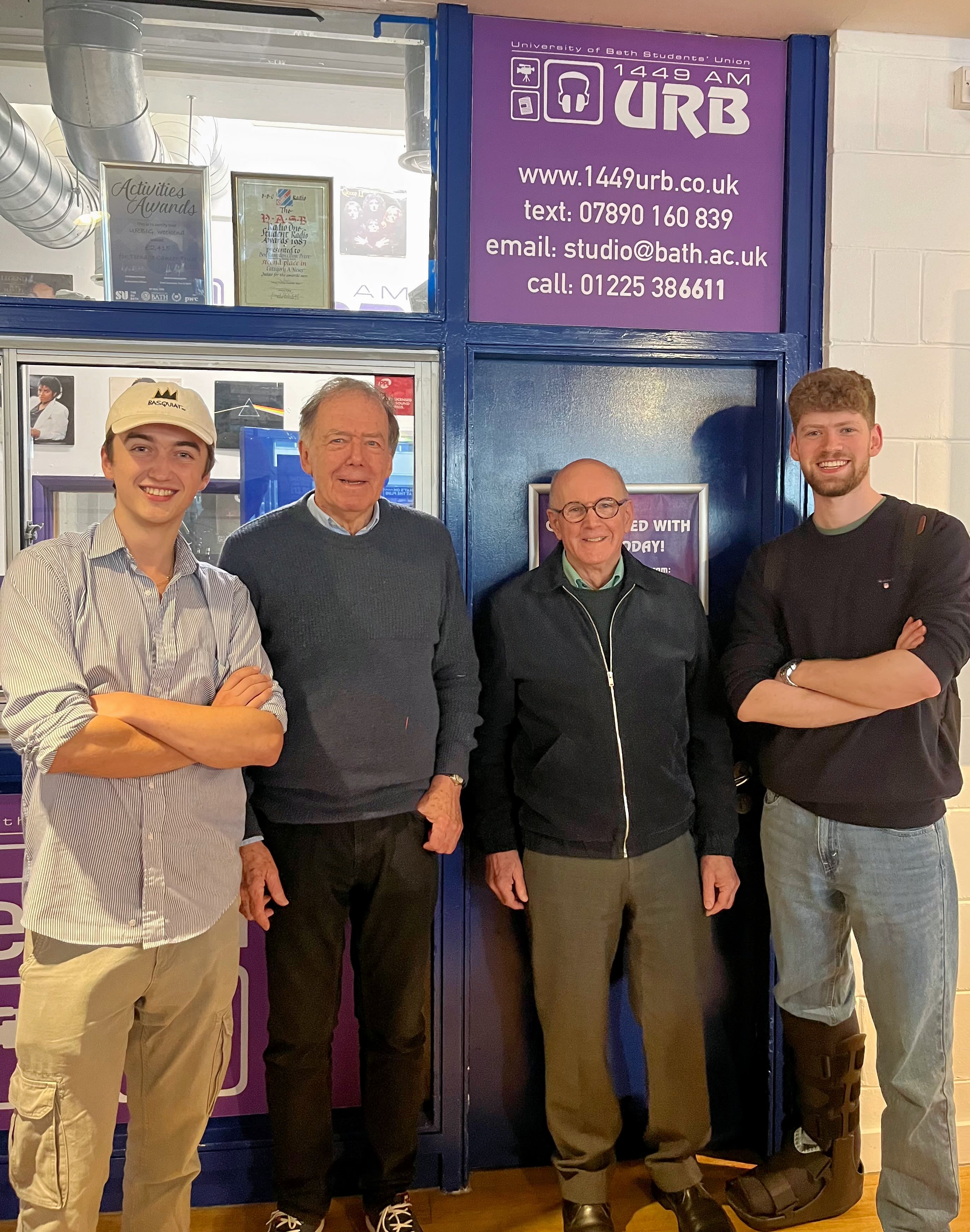 University Radio Bath founders with current student members 