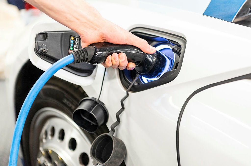 An electic charge point on a car in the IAAPS test beds